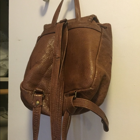 Vintage Leather tan brown mini backpack - Picture 8 of 8